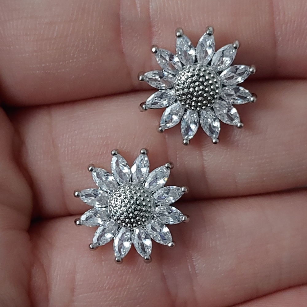 Rhinestone Sunflower Lapel Pins